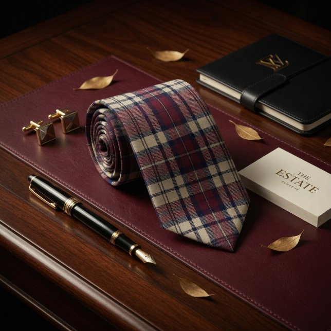 Burgundy Estate Rutig Lyx Slips (Skapare uppladdad)