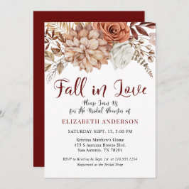 Burgundy Fall Boho Blommigt Inbjudningskort för mö