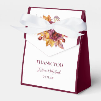 Burgundy Fall Bouquet Löv Elegant bröllop Presentaskar