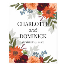 Burgundy Fall Garden Blommigt Bröllop