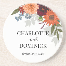 Burgundy Fall Garden Blommigt Bröllop Underlägg