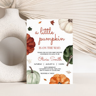 Burgundy Fall Pumpkin Baby Shower Inbjudningar