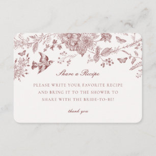 Burgundy Fall Toile De Jouy en Recept Insert Tilläggskort