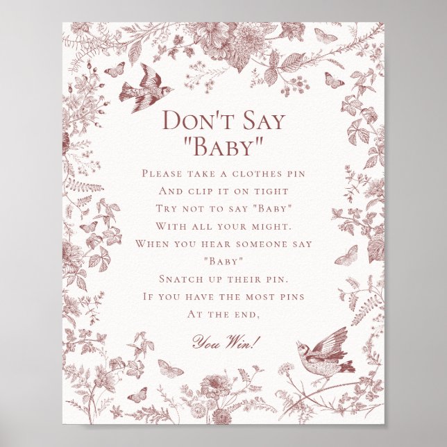 Burgundy Fall Toile De Jouy säger inte att det är  Poster (Framsidan)