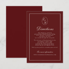 Burgundy Fall Wedding Directions Card Tilläggskort