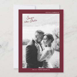 Burgundy Fall Wedding Save the Date Inbjudningar