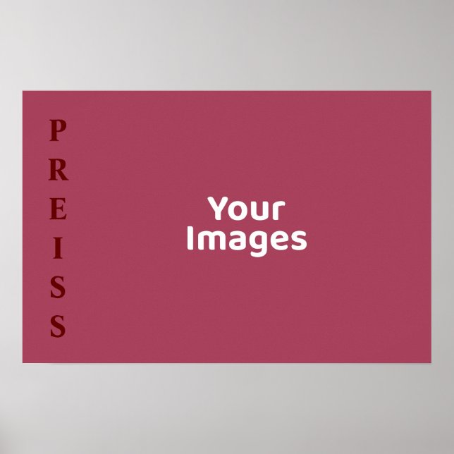 Burgundy Family Namn Photo Visning Poster (Framsidan)