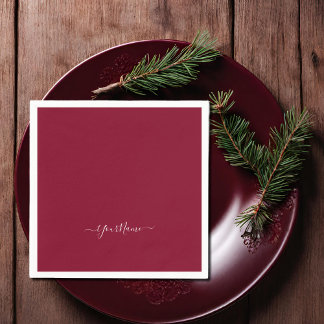 burgundy färg-elegant-skript pappersservett