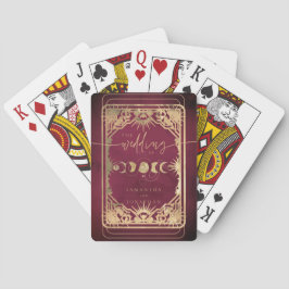 Burgundy & Faux Guld Tarot Celestial Bröllop Casinokort
