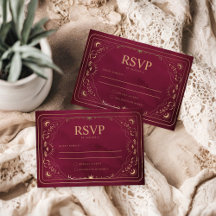 Burgundy & Faux Guld Tarot Celestial Bröllop