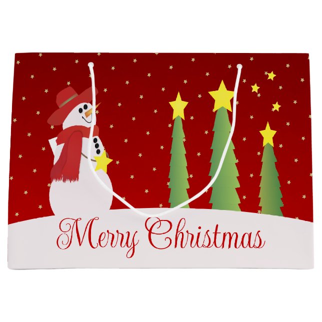 Burgundy Festive Snögubbe (Framsidan)