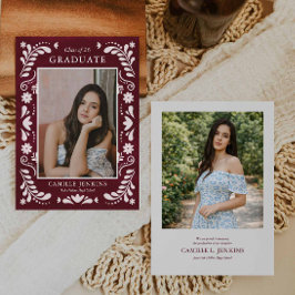 Burgundy Fiesta Photo Grad Announcement 2026 Meddelande