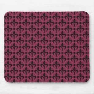 Burgundy Finare Fleur de lis Mousepad Musmatta