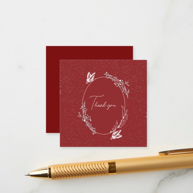 Burgundy Fjärilskort Tilläggskort (Fram/Back In Situ)