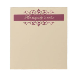 Burgundy Floral Swirls | Custom Gold Notepad Anteckningsblock