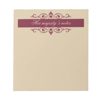 Burgundy Floral Swirls | Custom Gold Notepad Anteckningsblock