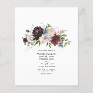 Burgundy, flottan och Blommigten Bröllop Flygblad
