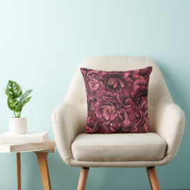 Burgundy Flower Elegance Kudde