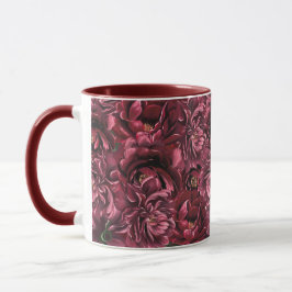 Burgundy Flower Elegance Mugg