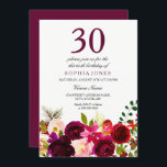 Burgundy Flowers 30års födelsedag-partiets inbjuda Inbjudningar<br><div class="desc">Matchningssamling för Burgundy Flowers 30års födelsedag-partiet i Niche- och Nest-butiken. Boho chic burgundröd vit vattenfärgsfärgad blommigt Vackermålad vattenfärgsillustration med</div>