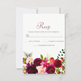 Burgundy Flowers Blommigt Elegant bröllop OSA