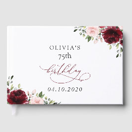 Burgundy Flowers, Pink Flowers, Boho, Birthday Gästböcker