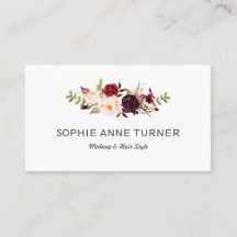 Burgundy Flowers Professionell Makeup Hair Stil