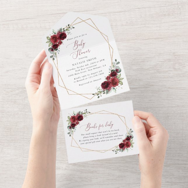 Burgundy Flowers, Red Flowers, Baby Shower (Avrivbar del)