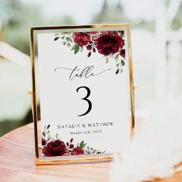 Burgundy Flowers, Red Flowers, Boho, Bordsnummer
