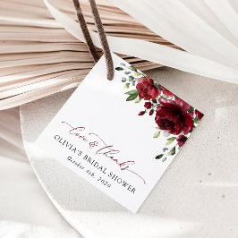 Burgundy Flowers, Red Flowers, Boho, Möhippa Gåvor Etiketter