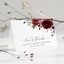 Burgundy Flowers, Red Flowers, Boho, Möhippa Tack Kort
