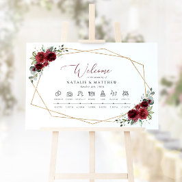 Burgundy Flowers, Red Flowers, Bröllop Timeline Poster