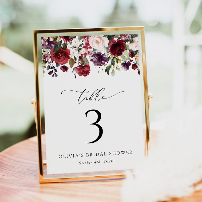 Burgundy Flowers, Rosa Flowers, Boho Bordsnummer (Skapare uppladdad)