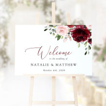 Burgundy Flowers, Rosa Flowers, Bröllop Welcome
