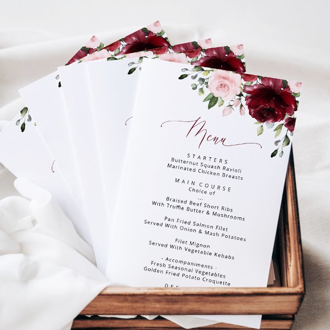 Burgundy Flowers, Rosa Flowers, Möhippa Menu (Skapare uppladdad)