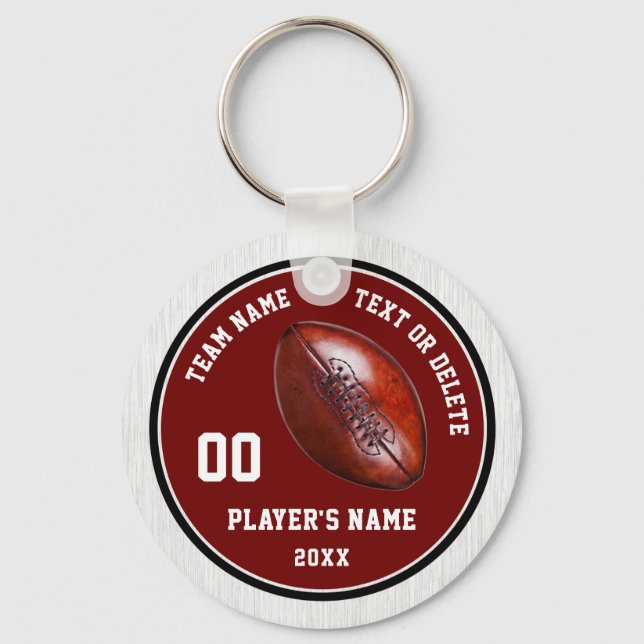 Burgundy Football Team Gift Ideas eller Ditt Färg Nyckelring (Framsida)