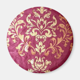 Burgundy för blom- Victorian för grunge guld- Magnet