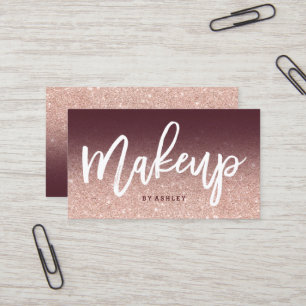 Burgundy för chic typografi för Makeupkonstnär Visitkort