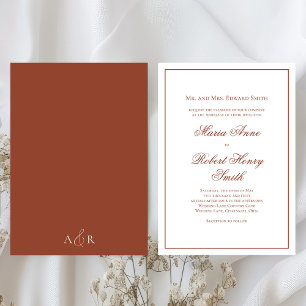 Burgundy för Elegant bröllop Calligraphy-skript Inbjudningar