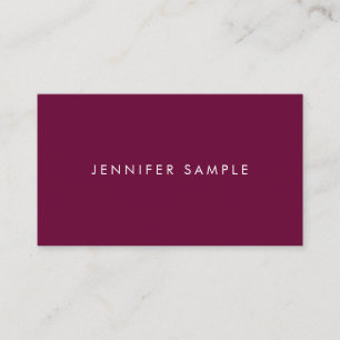 Burgundy för elegant Modern Minimal Rik Template Visitkort