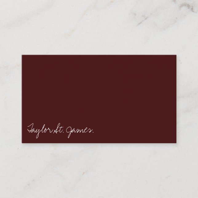 Burgundy för handskriven Anpassningsbar för Namnte Visitkort (Framsida)