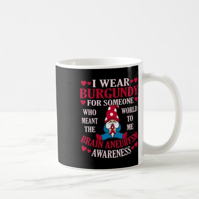 Burgundy for någon Brain Aneurysm Awareness Grap Kaffemugg (Höger)