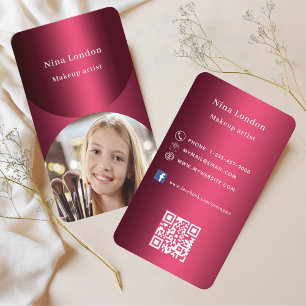 Burgundy fotoarch Qr-kod Facebook Visitkort