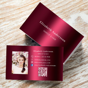 Burgundy fotoqr-kod Facebook-ikon Visitkort