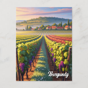 Burgundy Frankrike Resa Vykort