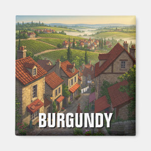 Burgundy Frankrike Travel Magnet