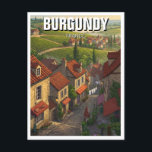 Burgundy Frankrike Travel Vykort<br><div class="desc">Burgundy, eller Bourgogne i Fransk, är ett historiskt och kulturellt rik i öster-centrala Frankrike, som är världsberömt för sin bra vin, för sin charmering av landsbygden och sitt djupa arv. I området finns några av de mest prestigefyllda vinodlingarna i världen, där man producerar ikonrött vin som framställs av Pinot Noir...</div>