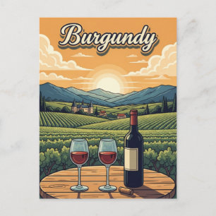 Burgundy Frankrike Travel Vykort