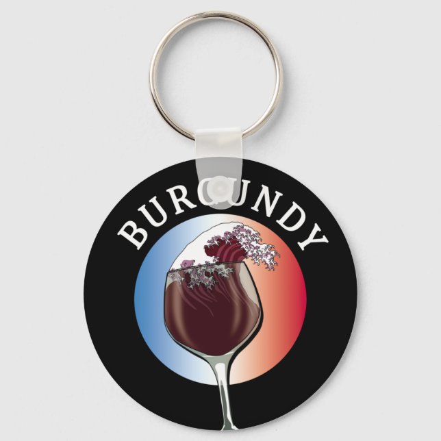 Burgundy Fransk Vin Nyckelring (Framsida)
