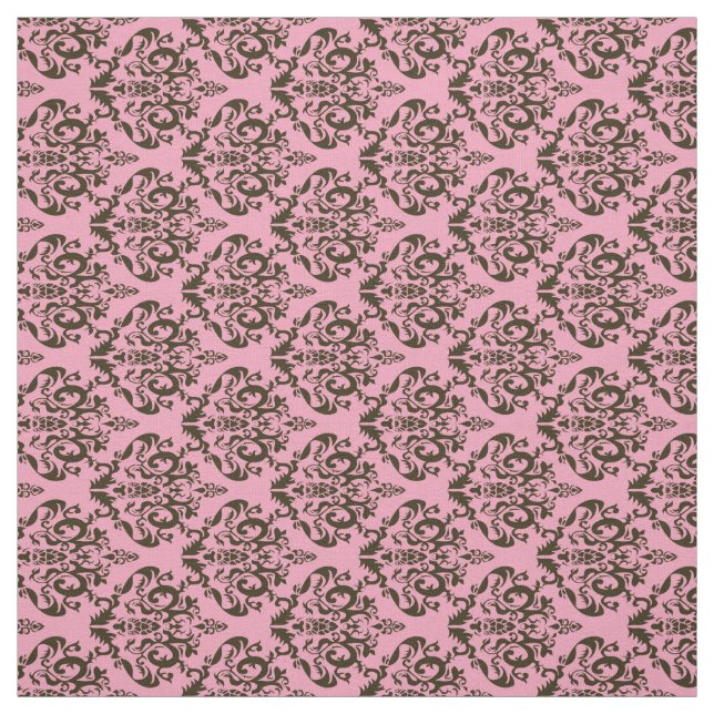 Burgundy Frosted Orchid Damask Tyg (Provkarta)